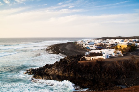 View over El Golfo, Lanzaroteの写真素材