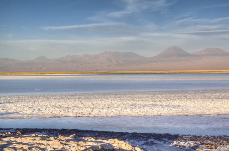 Salt lake in the Atacama desert, Chileの写真素材