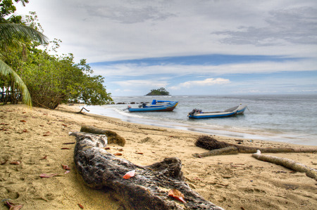 Coast with boats at Capurgana, Colombia