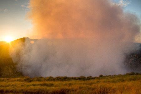 View inside the crater and the surroundings of the Mombacho Volcano near Granada in Nicaragua
