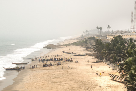 View from the castle over the city of Cape Coast in Ghanaのeditorial素材
