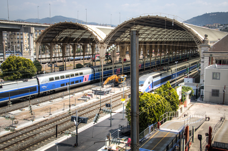 NICE, FRANCE - JULY 2016: The central train station in Nice in Franceのeditorial素材