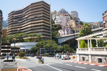 Cityscape of Monte Carlo in Monaco with the harbour and the sea in the backgroundのeditorial素材