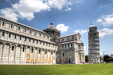 The world famous basilica of Pisa with in the background the leaning towerのeditorial素材