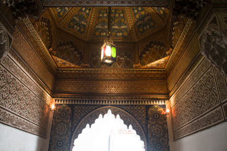 Inside the ancient palace of Bahia, one of the main attractions of Marrakesh in Morocoo