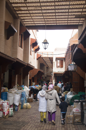 MARRAKESH, MOROCCO - DECEMBER 2016: The Souk des Epices or spices souk in the Jewish quarter of Marrakesh in Moroccoのeditorial素材