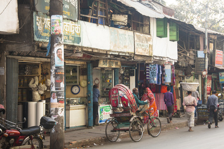 CHITTAGONG, BANGLADESH - FEBRUARY 2017: Street with many vehicles in the center of Chittagong in...