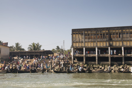 COX'S BAZAR, BANGLADESH - FEBRUARY 2017: The harbor for boats in Cox's Bazar in Bangladesh