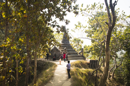 MAHESKHALI, BANGLADESH - FEBRUARY 2017: Hindu temple on Maheskhali Island, near Cox's Bazar in Bangladeshのeditorial素材