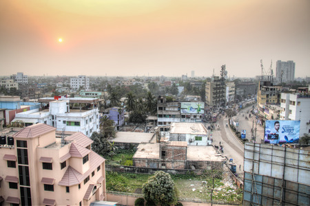 KHULNA, BANGLADESH - FEBRUARY 2017: View over the center of Khulna, Bangladeshのeditorial素材