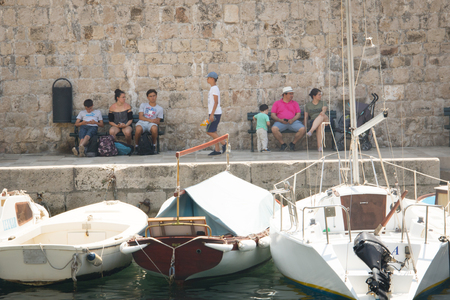 The typical streets with stairs in Dubrovnik in Croatiaのeditorial素材