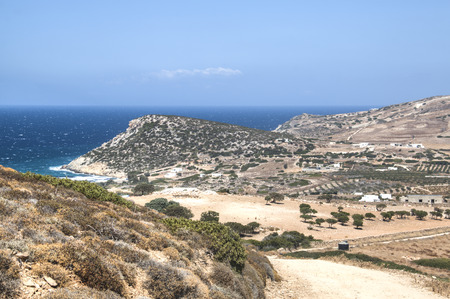 View over the very scenic island of Antiparos, one of the Cyclade islands in Greece