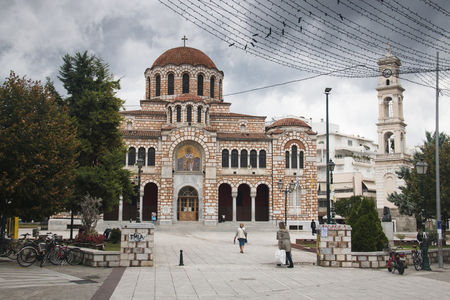VOLOS, GREECE - OCTOBER 2017: The magnificent orthodox Saint Nicholas church in Volos, Greeceのeditorial素材