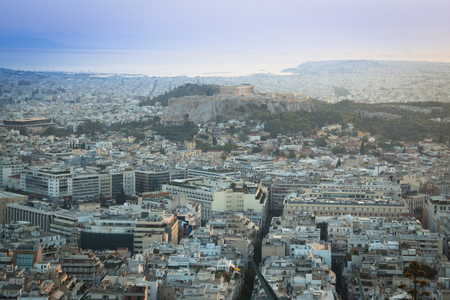 View over the city of Athens, the capital of Greeceのeditorial素材