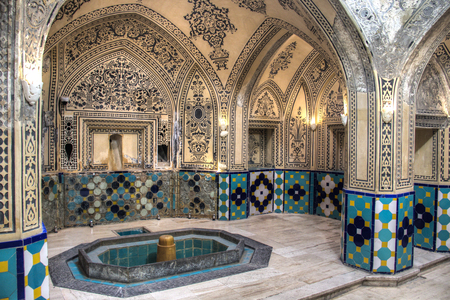 inside the Sultan Amir Ahmad bathhouse, the oldest and most famous bath house in Kashan, Iranのeditorial素材