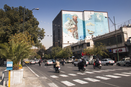 TEHRAN, IRAN  NOVEMBER 2017: A typical street in Tehran, the capital of Iranのeditorial素材