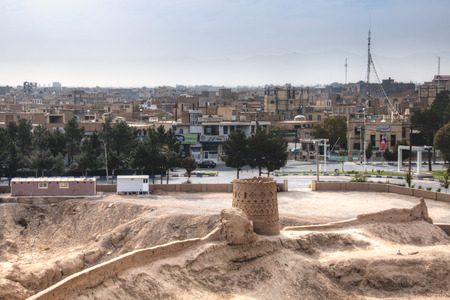 The ancient Narin Qal'eh (Qaleh) clay castle in the centre of Meybod near Yazd in Iran is one of the best preserved mud-brick fortressesのeditorial素材