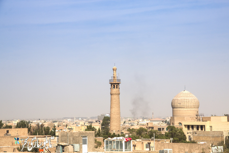 View over the ancient city of Meybod in Iran from the Narin Qaleh (Qaleh) clay castleのeditorial素材