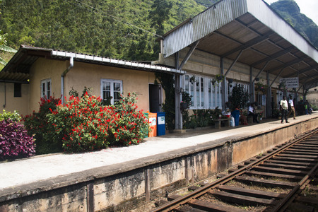KANDY, SRI LANKA - DECEMBER 2017: The train ride from Kandy to Ella in Sri Lanka is considered one...