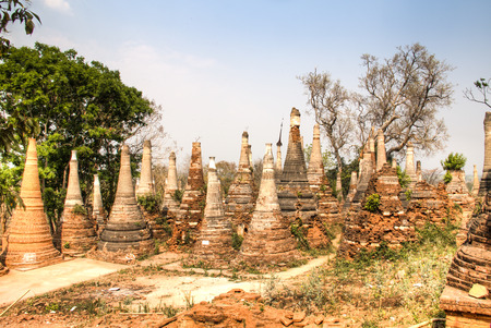 Ancient temple near Inle Lake, one of the top tourist attractions of Myanmarの写真素材