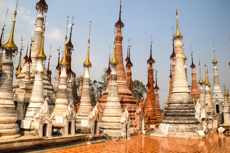 Ancient temple near Inle Lake, one of the top tourist attractions of Myanmarの写真素材