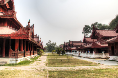 The magnificent palace in the center of Mandalay in Myanmarのeditorial素材