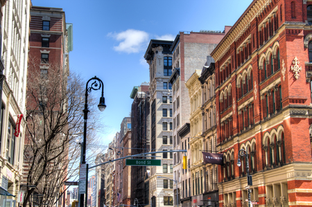 NEW YORK CITY, USA â APRIL 2018: Street view in downtown Manhattan in the center of New York City, USAのeditorial素材