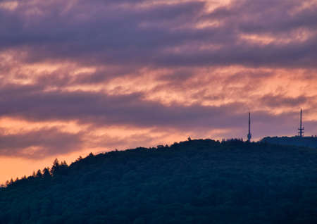 beautiful landscape in the early morning. sunrise with beautiful skyの写真素材