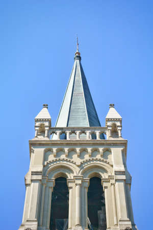 the beautiful architecture of the christkatholische Kirche church in the city center of Bern, Switzerlandの写真素材