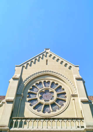 the beautiful architecture of the christkatholische Kirche church in the city center of Bern, Switzerlandの写真素材