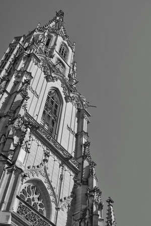the beautiful architecture of the Berner MÃ¼nster cathedral in the old town of Bern, Switzerlandの写真素材