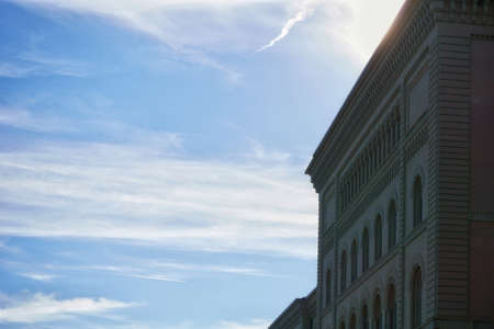 the beautiful architecture of the parliament building Bundeshaus in the city center of Bern, Switzerlandの写真素材