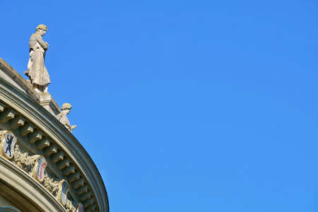 the beautiful architecture of the parliament building Bundeshaus in the city center of Bern, Switzerlandの写真素材
