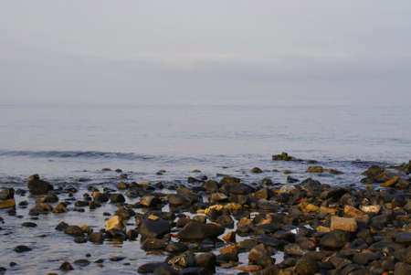 View of the horizon at the red sea coastline, in Jeddah, Saudi Arabiaの写真素材