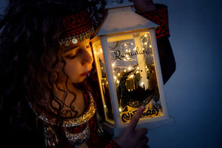 Traditional cloth with ramadan and Arabian themeの写真素材