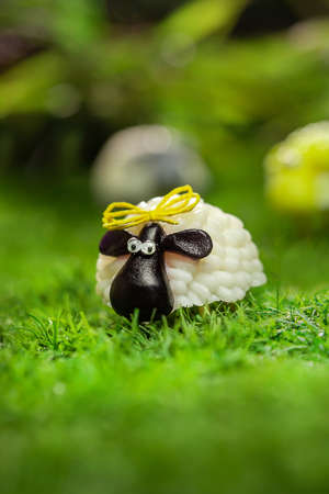 A group of sheep in the barn can be use for Eid Al Adha greeting cardの写真素材