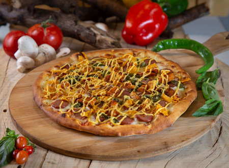 Pizza with different typeの写真素材