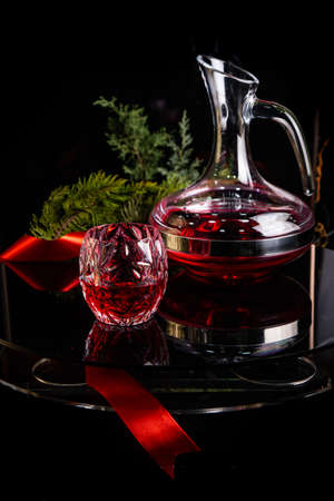 Red Velvet in Christmas Decorationsの写真素材