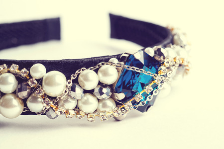 handmade hoop with jewels. Vintage style.の写真素材