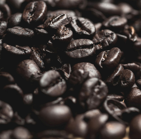 Coffee beans, macro, soft focus.の写真素材