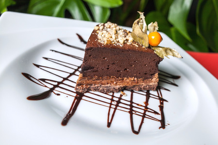 Delicious Chocolate Brownie on the plate.の写真素材