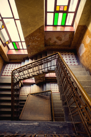 Old Stairs in the old staircase.のeditorial素材