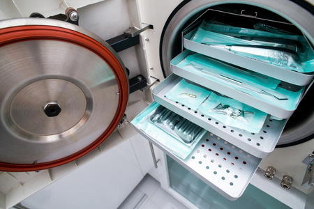 Medical autoclave for sterilising surgical and other instruments.の写真素材