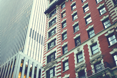 Skyscrapers rising up to sky on Manhattan.の写真素材
