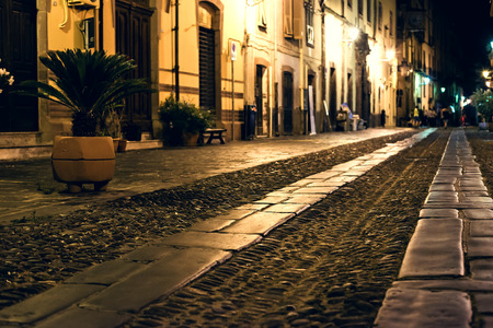 Narrow Alley With Old Buildings In Medieval Town.の写真素材
