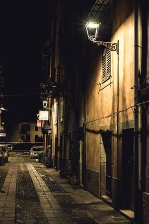 Narrow Alley With Old Buildings In Medieval Town.の写真素材