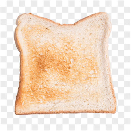 Slice of toast bread isolated on transparent background. Vector illustration.