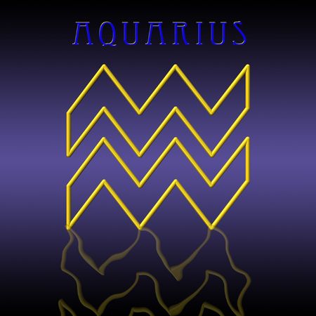 illustration of aquarius zodiac signの写真素材