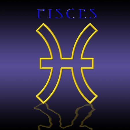 illustration of pisces zodiac signの写真素材