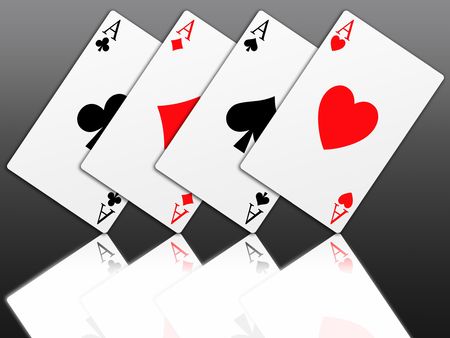 Illustration of the four aces signs poker